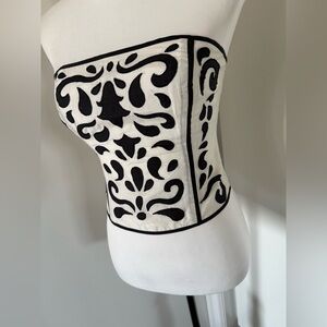 Appliqué cotton bustier
